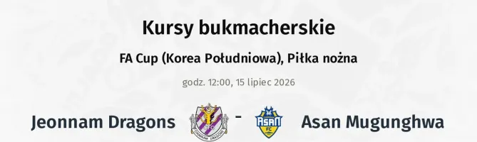 Jeonnam Dragons - Asan Mugunghwa kursy bukmacherskie