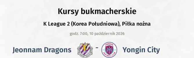 Jeonnam Dragons - Yongin City kursy bukmacherskie