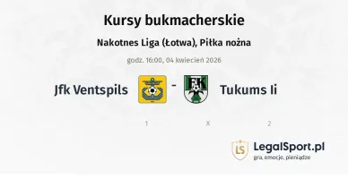 JFK Ventspils - Tukums II kursy bukmacherskie