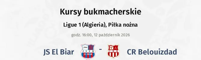 JS El Biar - CR Belouizdad kursy bukmacherskie