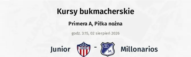 Junior - Millonarios kursy bukmacherskie