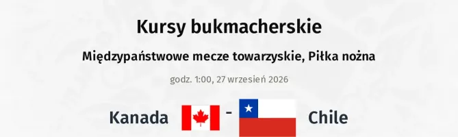 Kanada - Chile kursy bukmacherskie