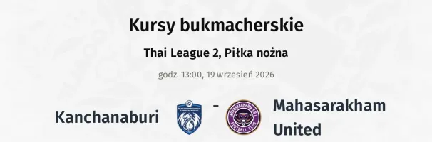 Kanchanaburi - Mahasarakham United kursy bukmacherskie