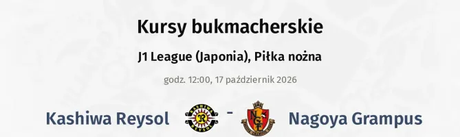 Kashiwa Reysol - Nagoya Grampus kursy bukmacherskie
