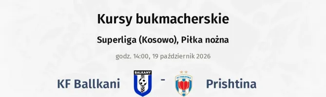 KF Ballkani  - Prishtina kursy bukmacherskie