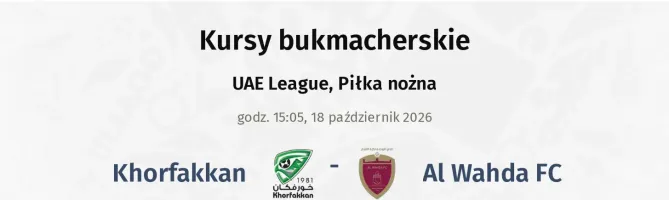 Khorfakkan - Al Wahda FC kursy bukmacherskie
