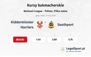 Kidderminster Harriers - Southport kursy bukmacherskie