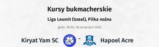 Kiryat Yam SC - Hapoel Acre kursy bukmacherskie
