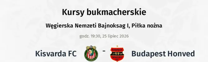 Kisvarda FC - Budapest Honved kursy bukmacherskie