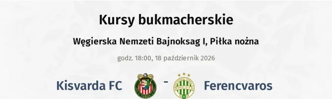 Kisvarda FC - Ferencvarosi TC kursy bukmacherskie