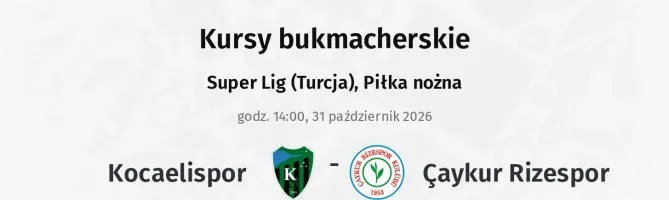 Kocaelispor - Caykur Rizespor kursy bukmacherskie