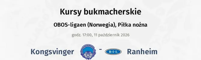 Kongsvinger - Ranheim kursy bukmacherskie