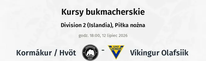 Kormákur / Hvöt - Vikingur Olafsiik kursy bukmacherskie