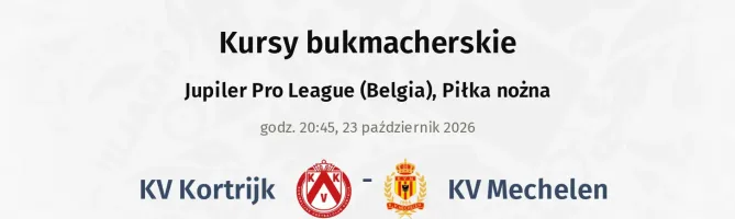 Kortrijk - KV Mechelen kursy bukmacherskie