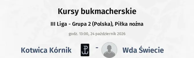 Kotwica Kórnik - Wda Świecie kursy bukmacherskie