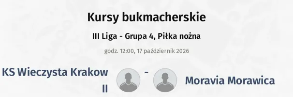 KS Wieczysta Krakow II - Moravia Morawica kursy bukmacherskie