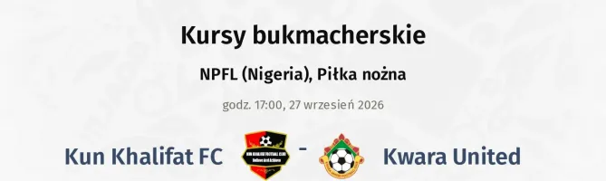 Kun Khalifat FC - Kwara United kursy bukmacherskie