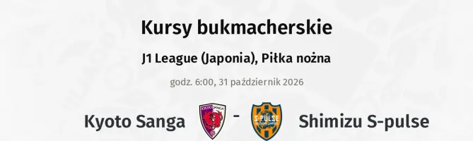 Kyoto Sanga - Shimizu S-pulse kursy bukmacherskie
