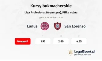 Lanus - San Lorenzo kursy bukmacherskie
