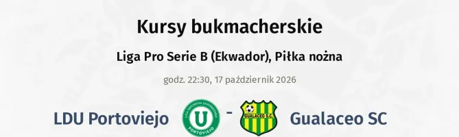 LDU Portoviejo - Gualaceo SC kursy bukmacherskie