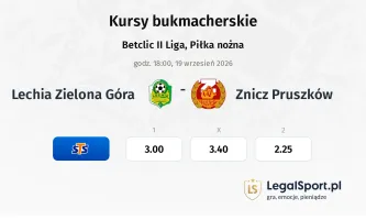 Lechia Zielona Góra - Znicz Pruszków kursy bukmacherskie
