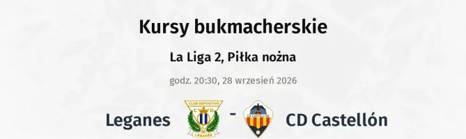 Leganes - CD Castellon kursy bukmacherskie