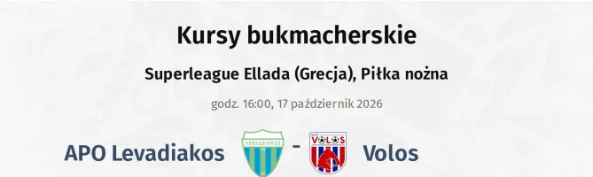 Levadiakos - Volos NFC kursy bukmacherskie