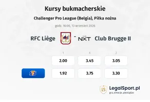 Liège - Club Brugge II kursy bukmacherskie