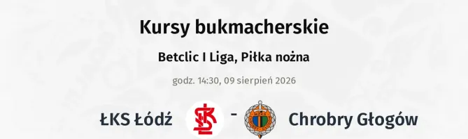 ŁKS Łódź - Chrobry Głogów kursy bukmacherskie