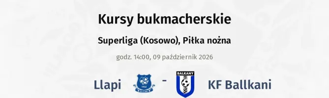Llapi - KF Ballkani  kursy bukmacherskie