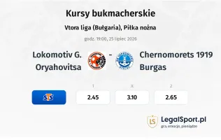 Lokomotiv G. Oryahovitsa - Chernomorets 1919 Burgas kursy bukmacherskie