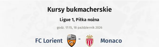 Lorient - Monaco kursy bukmacherskie