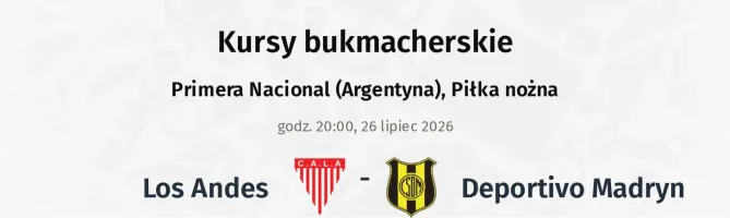 Los Andes - Deportivo Madryn kursy bukmacherskie