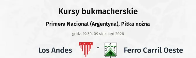 Los Andes - Ferro Carril Oeste kursy bukmacherskie