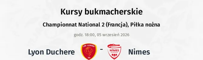 Lyon Duchere - Nimes kursy bukmacherskie