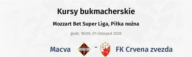 Macva - FK Crvena Zvezda kursy bukmacherskie