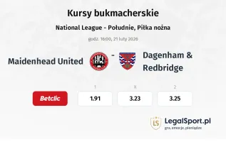 Maidenhead United - Dagenham & Redbridge kursy bukmacherskie