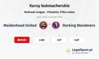 Maidenhead United - Dorking Wanderers kursy bukmacherskie