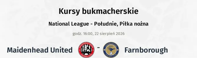 Maidenhead United - Farnborough kursy bukmacherskie