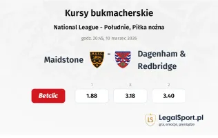 Maidstone United - Dagenham & Redbridge kursy bukmacherskie