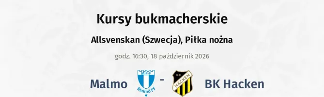 Malmo FF - BK Hacken kursy bukmacherskie