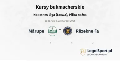 Mārupe - Rēzekne FA kursy bukmacherskie