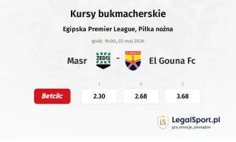 Masr - El Gouna FC kursy bukmacherskie