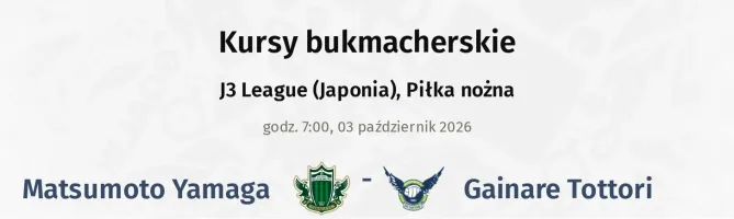 Matsumoto Yamaga - Gainare Tottori kursy bukmacherskie