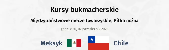 Meksyk - Chile kursy bukmacherskie