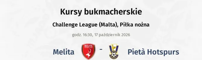 Melita - Pietà Hotspurs kursy bukmacherskie