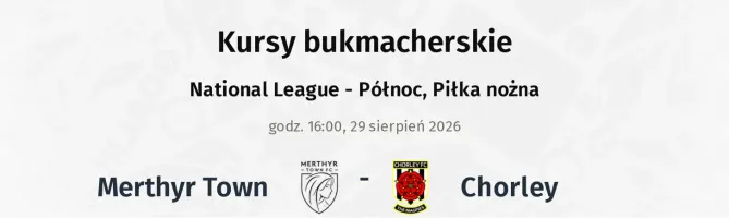 Merthyr Town - Chorley kursy bukmacherskie