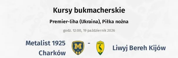 Metalist 1925 Charków - Liwyj Bereh Kijów kursy bukmacherskie