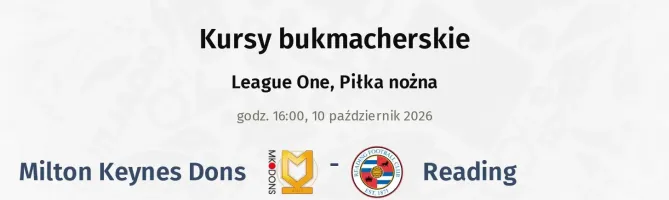 Milton Keynes Dons - Reading kursy bukmacherskie