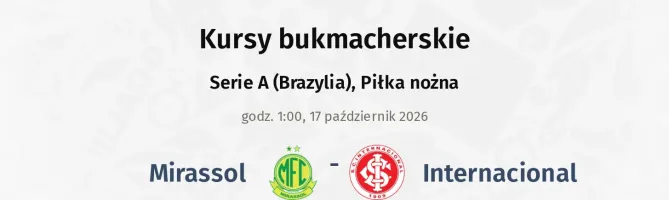 Mirassol - Internacional kursy bukmacherskie